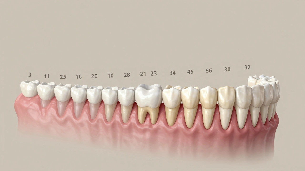 Vývoj zubů od mléčných k trvalým v přehledu čelisti