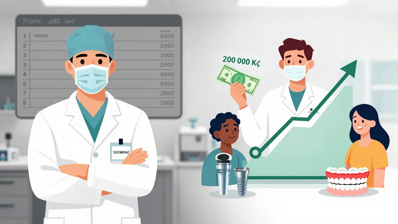 Porovnání příjmů neurochirurga v nemocnici a zubního lékaře ve vlastní praxi.