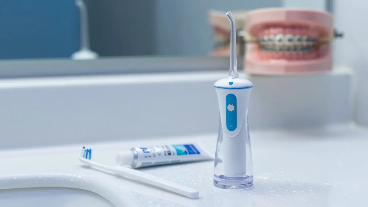 Ortodontické hygienické pomůcky a vosk na čistotu zubů
