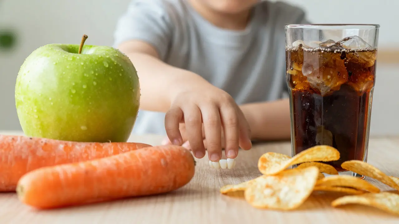 Zdravé ovoce versus sladkosti pro prevenci zubního kamene