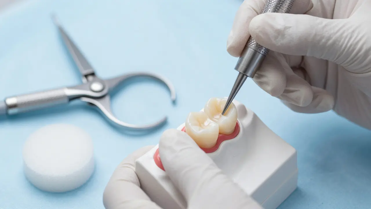 Detail přípravy zubu pro fazety s důrazem na preciznost