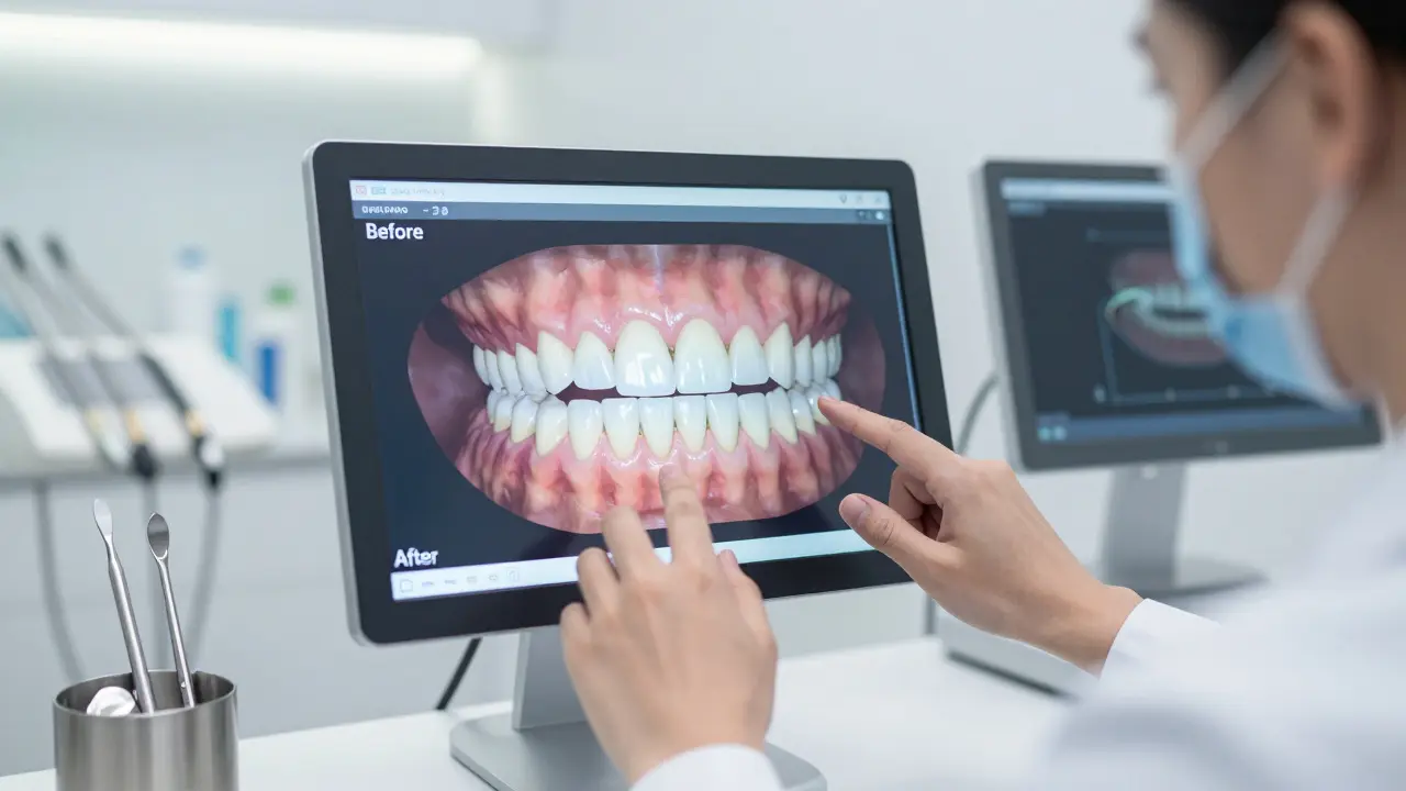 Stomatolog používá digitální 3D simulaci k plánování úsměvu s fazetami