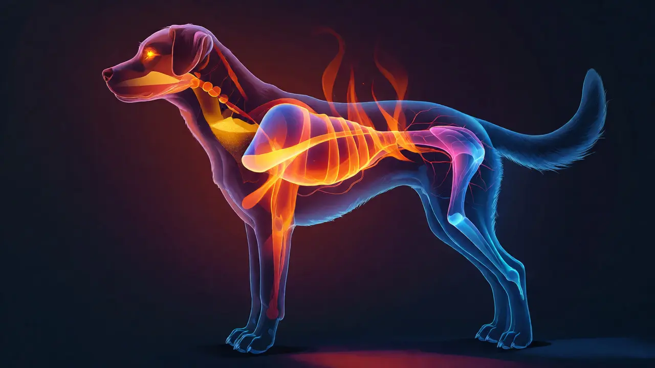 Vizualizace metabolických procesů při hladovění psa